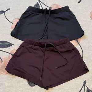 [Uniqlo] Women's Black and Dark Purple Athletic Shorts